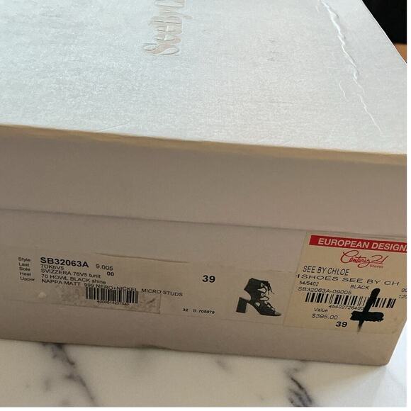 See by Chloé Black Leather Gladiator Sandals Lace Up Size 9 / IT 39 - Picture 4 of 13